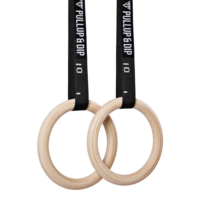 pullup-dip-anelli-da-ginnastica-in-legno-con-cinghie-e-ancoraggio-porta image 1