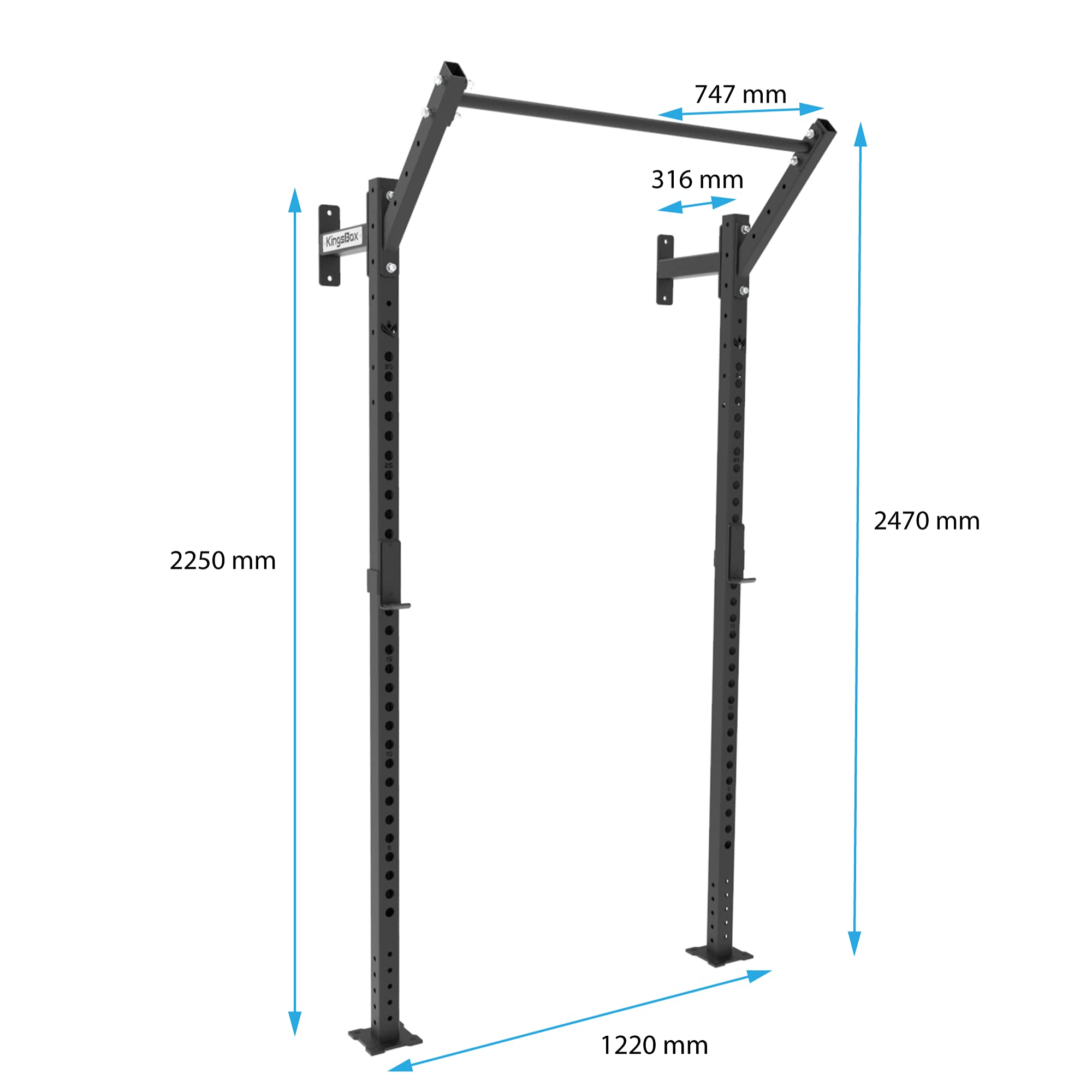 kingsbox-royal-wall-power-rack-ii-300-rack-a-parete-con-trazioni image 3