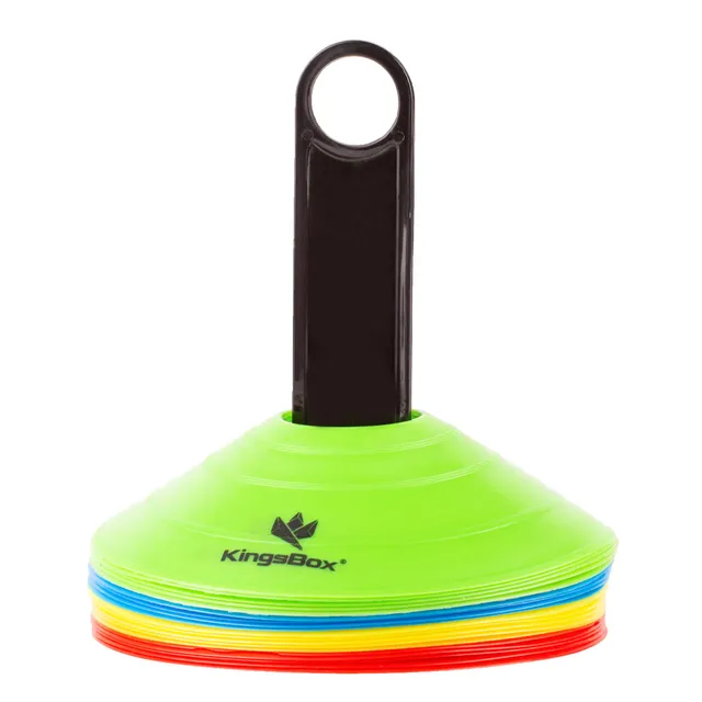 kingsbox-set-20-coni-segnaposto-sport-55-mm-blu-rosso-giallo-verde image 1