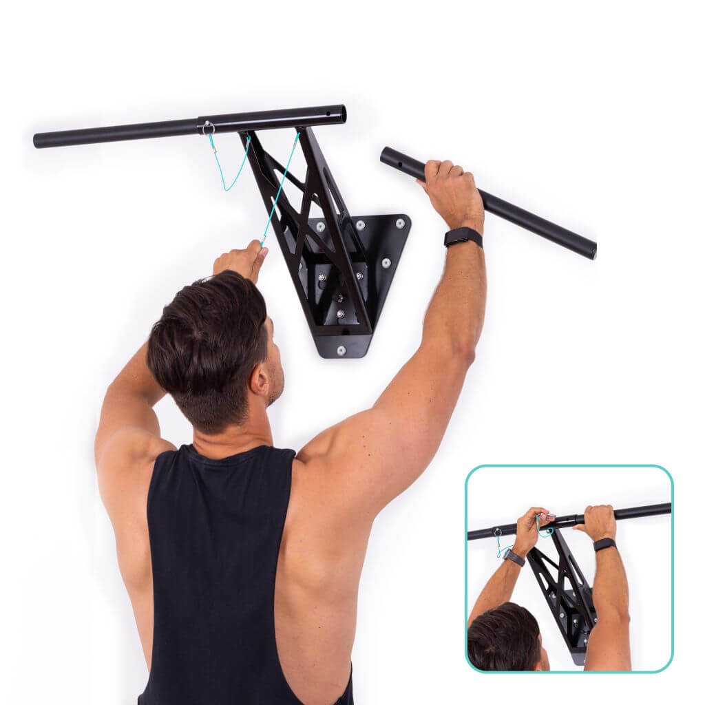 pullup-dip-sbarra-per-trazioni-e-muscle-up-in-acciaio-set-2-barre-470-mm image 6