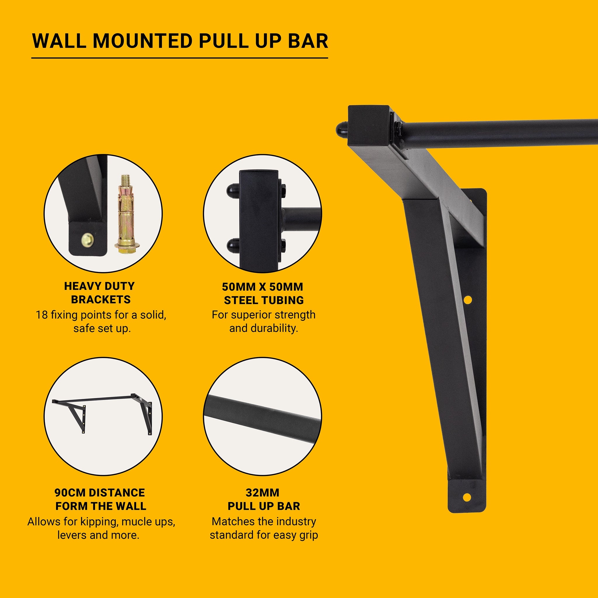 gravity-fitness-sbarra-per-trazioni-a-muro-1200-mm-nera image 4