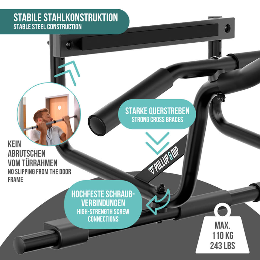 pullup-dip-set-sbarra-trazioni-porta-principianti-con-elastici image 8