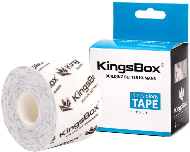 kingsbox-nastro-kinesiologico-super-sticky-5-cm-x-5-m-bianco-rotolo image 1