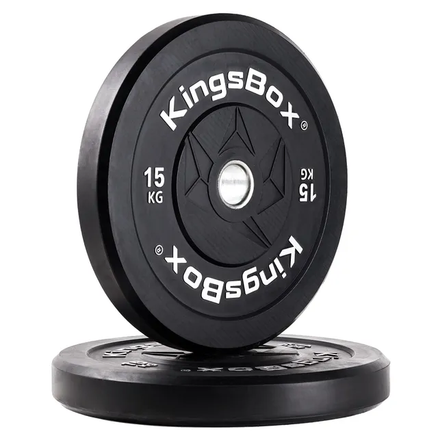 kingsbox-royal-bumper-plates-coppia-dischi-olimpici-sottili-gomma-acciaio image 1