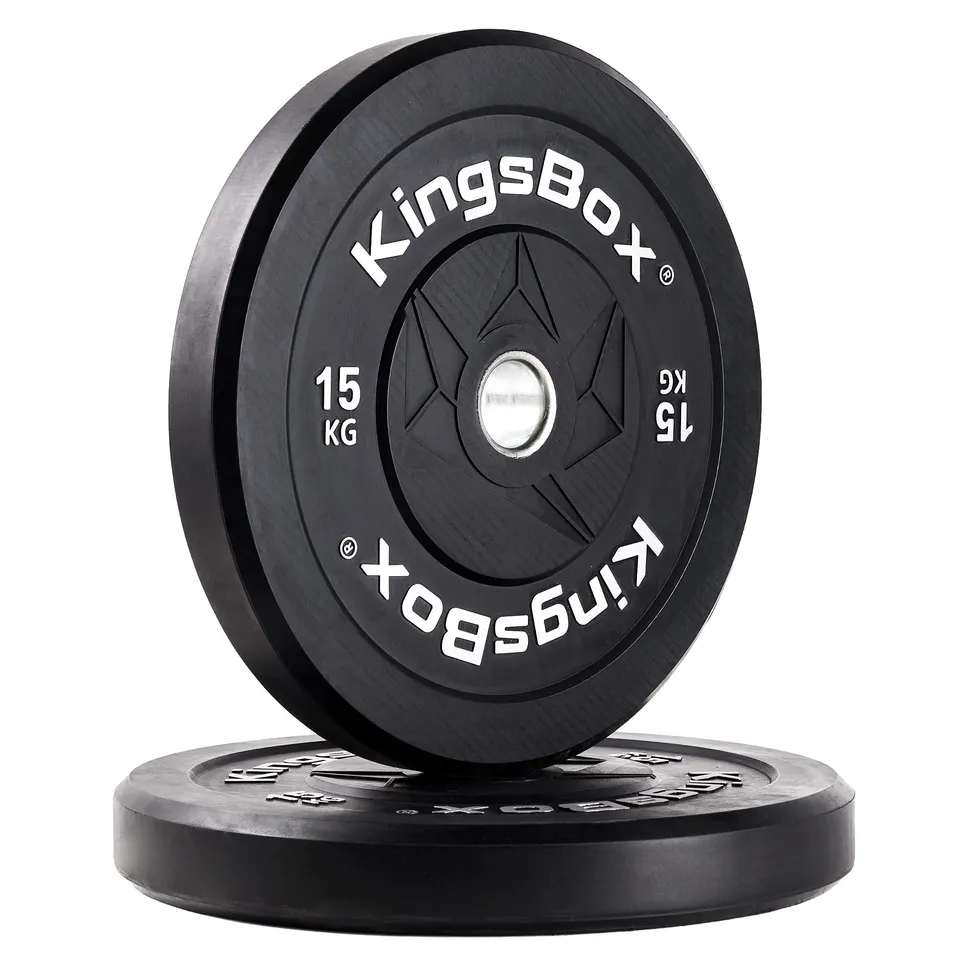 kingsbox-royal-bumper-plates-coppia-dischi-olimpici-sottili-gomma-acciaio image 1