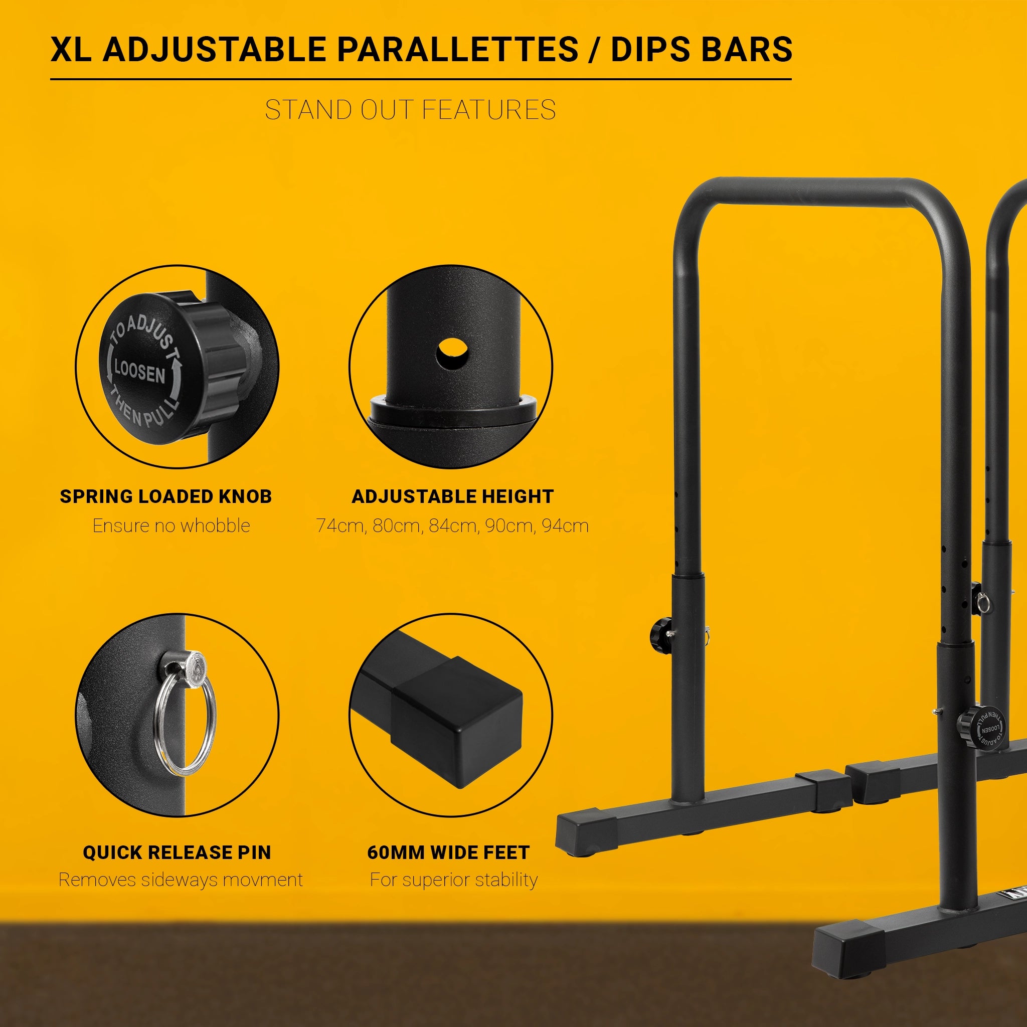 gravity-fitness-xl-parallette-regolabili-barre-dip-74-94-cm image 2