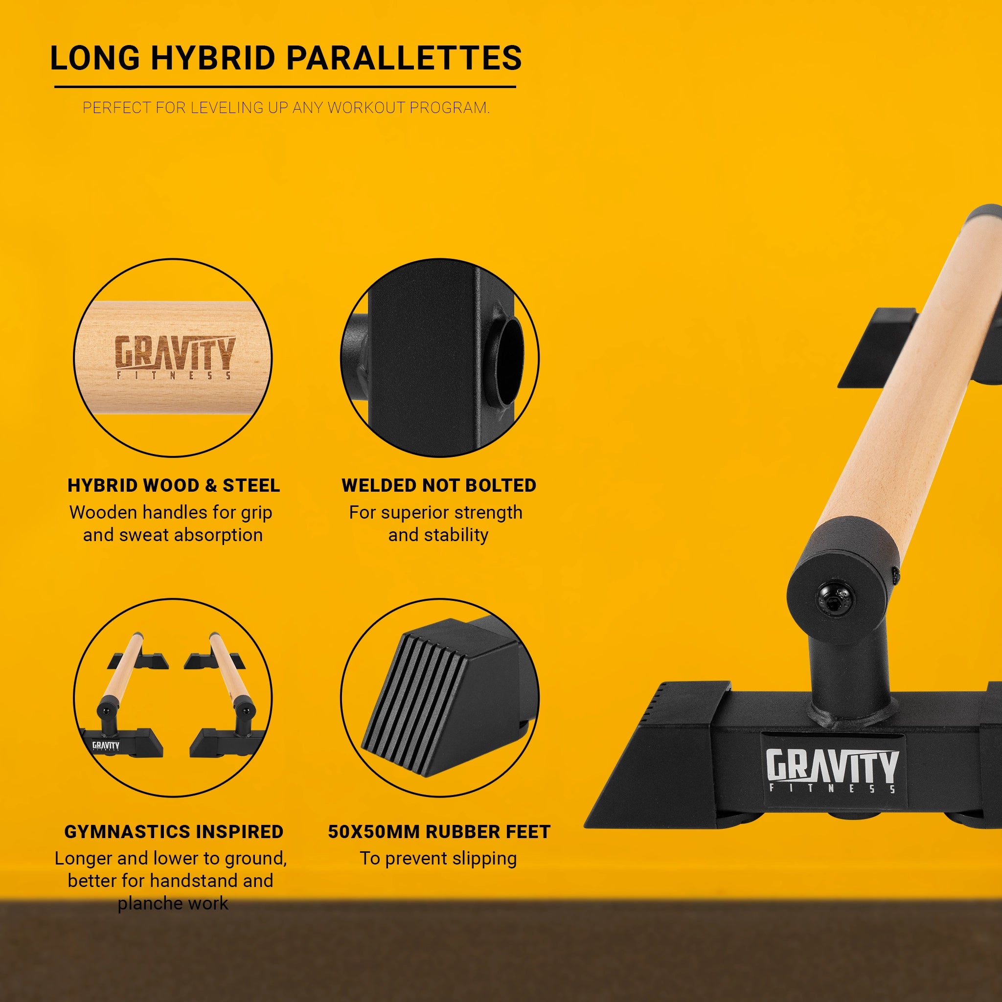 gravity-fitness-long-hybrid-parallette-lunghe-basse-70-cm image 2