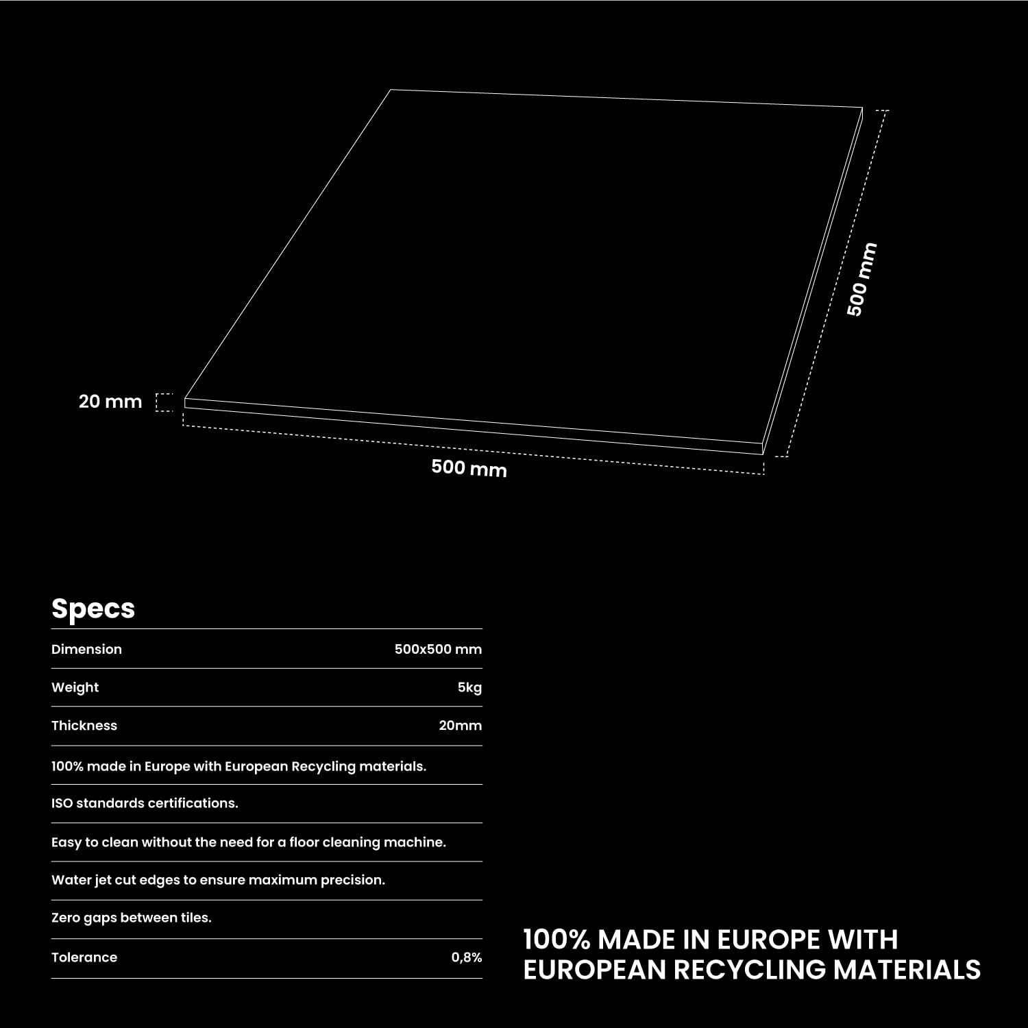 kingsbox-royal-tappeto-palestra-gommato-50x50x2-cm-4-pezzi image 3