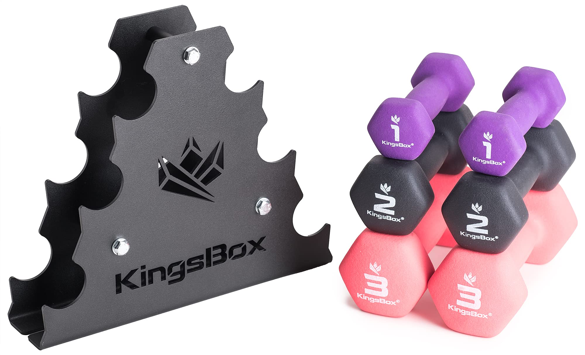kingsbox-set-manubri-neoprene-1-2-3-kg-con-rack image 8