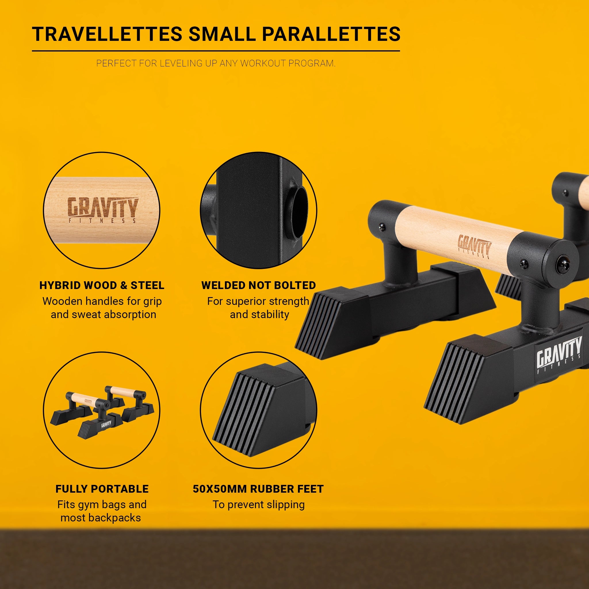 gravity-fitness-travellette-piccole-parallette-ibride-legno-acciaio image 2