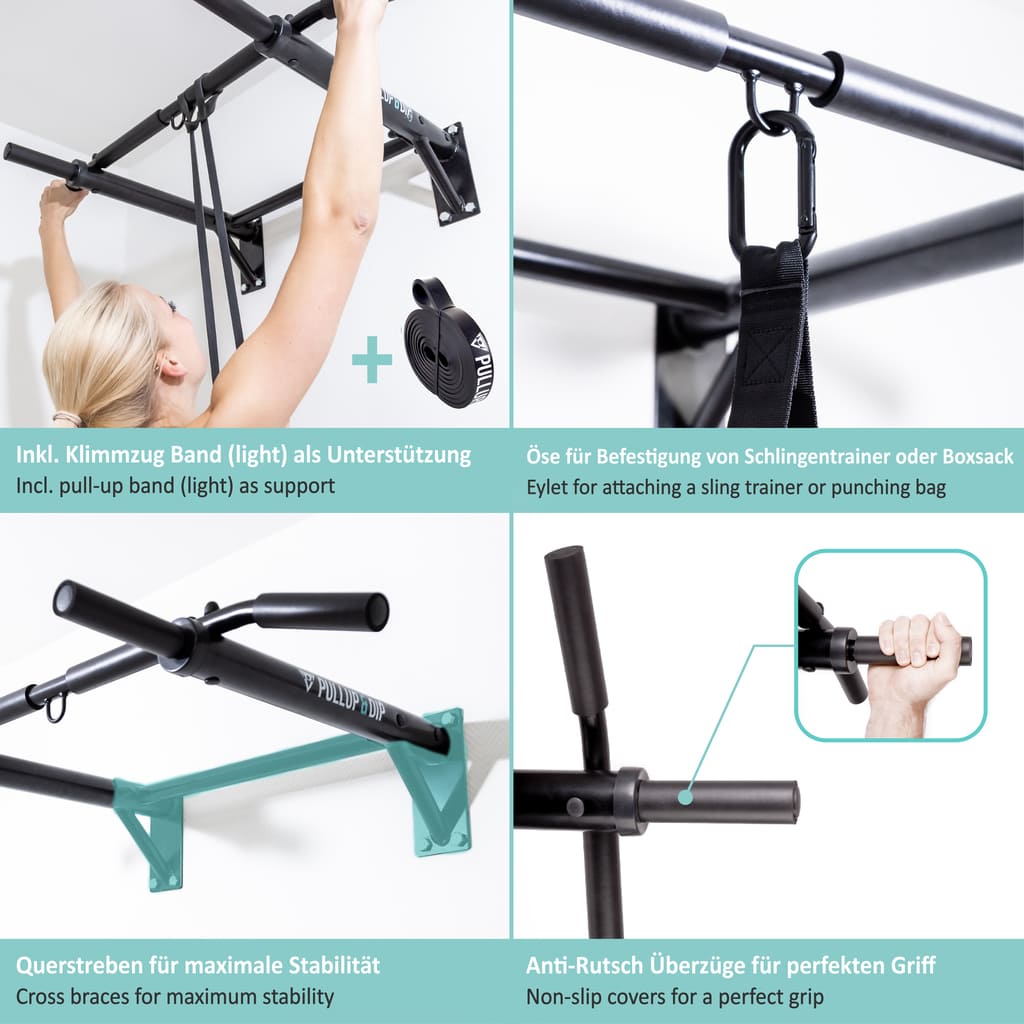 pullup-dip-sbarra-per-trazioni-da-muro-con-elastico image 4