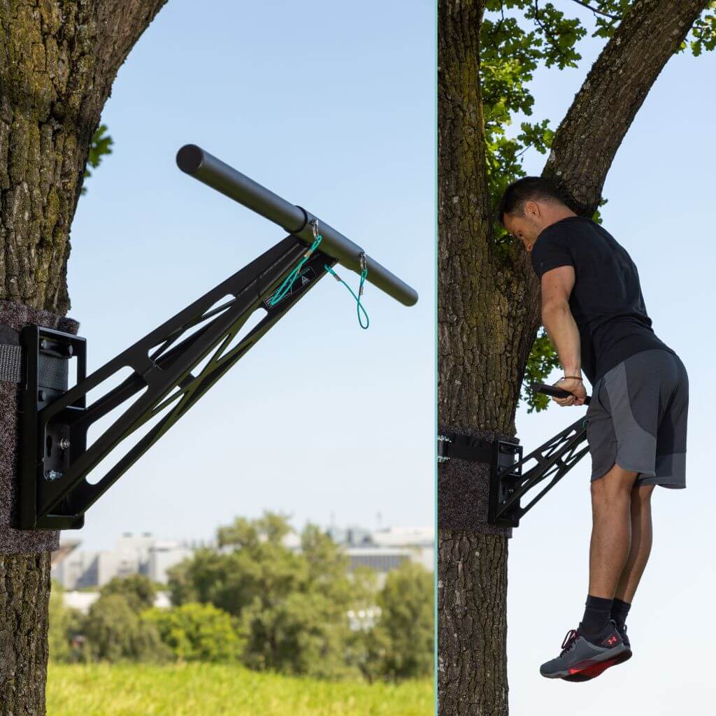 pullup-dip-sbarra-per-trazioni-e-muscle-up-in-acciaio-set-2-barre-470-mm image 2