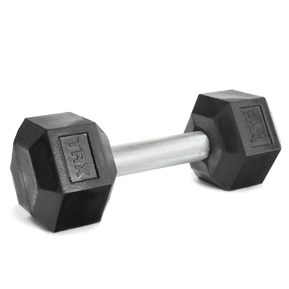 trx-hex-rubber-dumbbells-manubrio-esagonale-gomma image 1