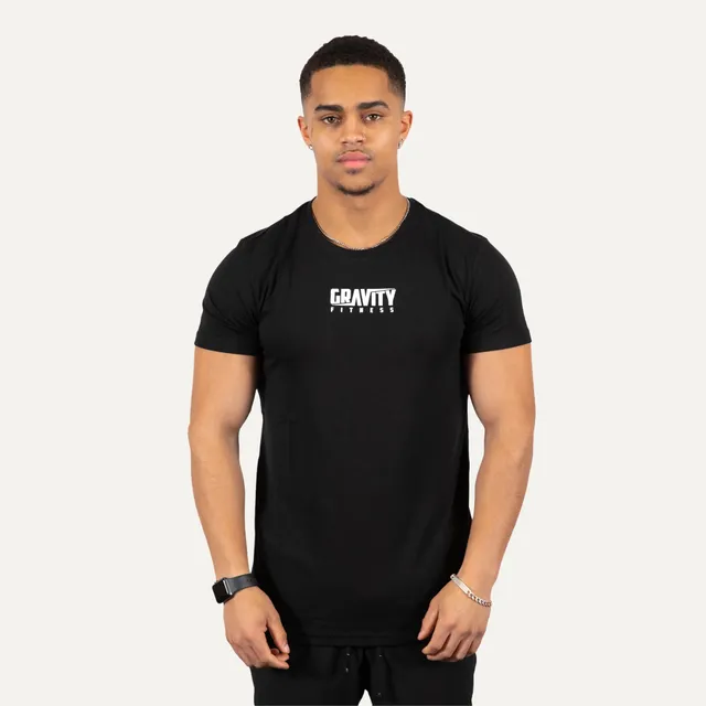 gravity-fitness-t-shirt-bamboo-lifestyle-nera-uomo-training image 1