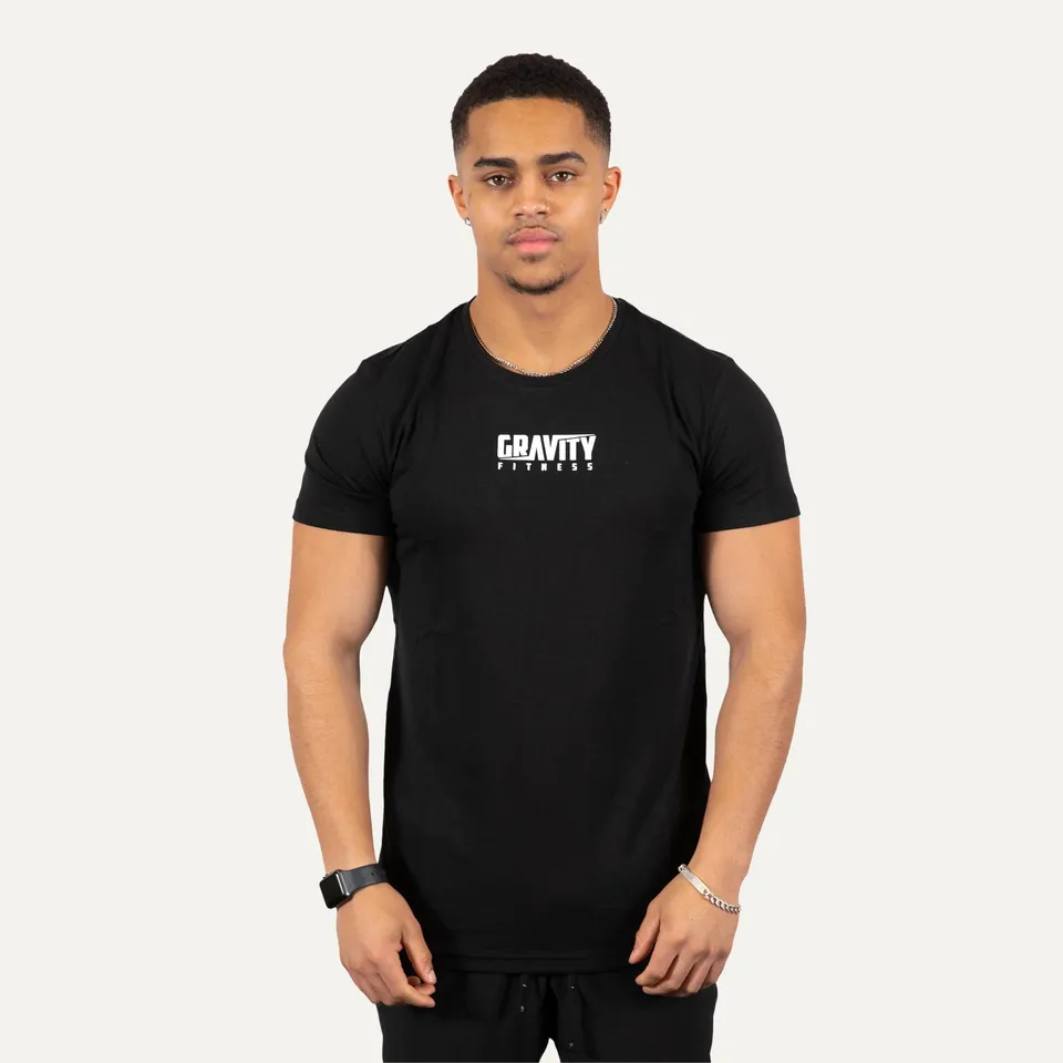 gravity-fitness-t-shirt-bamboo-lifestyle-nera-uomo-training image 1