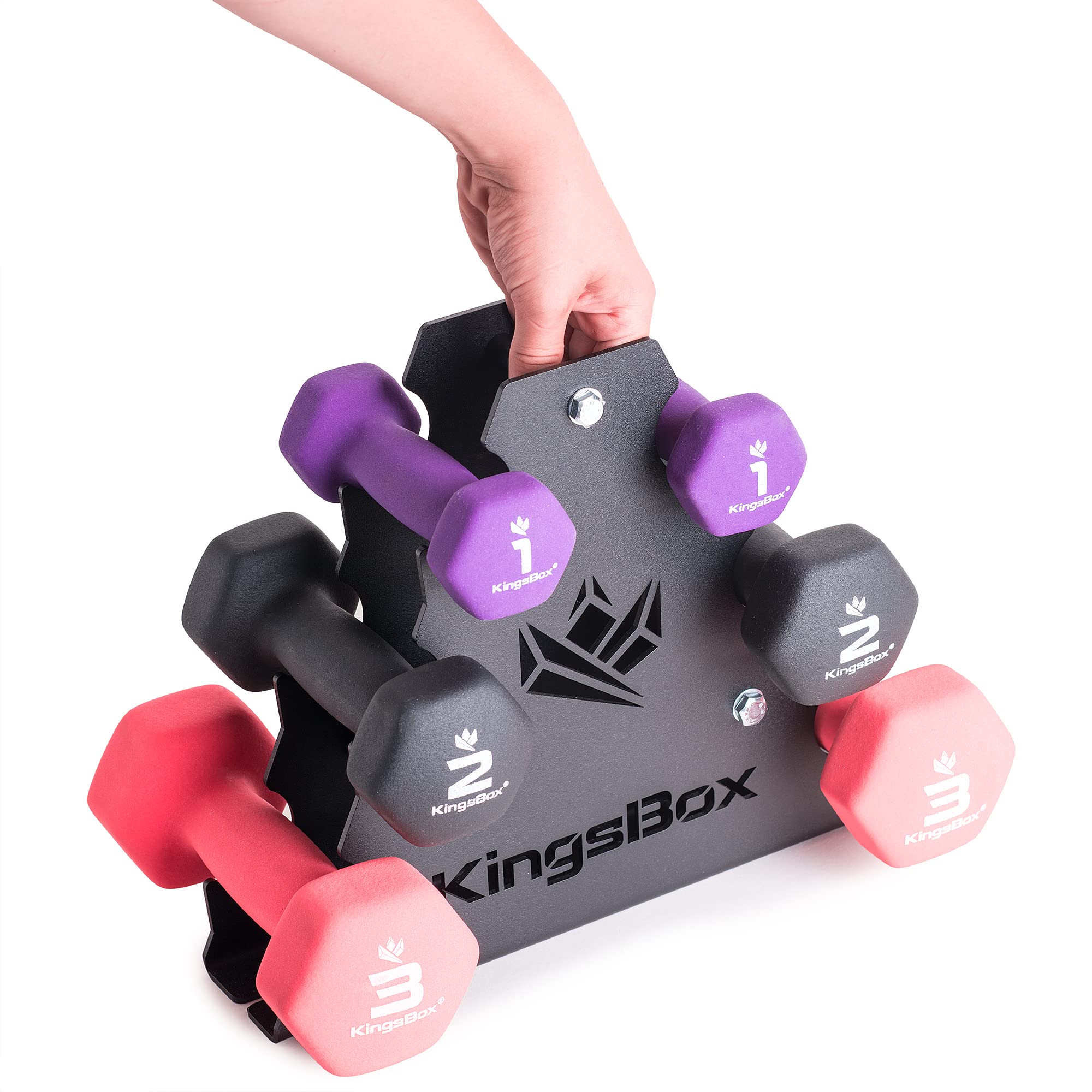 kingsbox-set-manubri-neoprene-1-2-3-kg-con-rack image 6